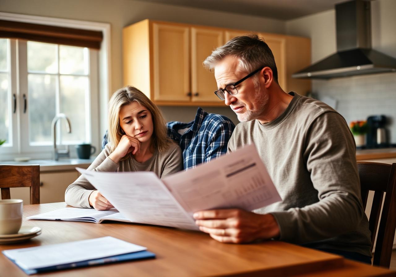 Homeowners reviewing their solar contract paperwork